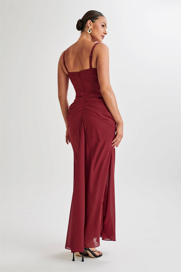 Leila Satin Corset Maxi Dress