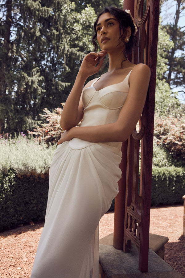 Leila Satin Corset Maxi Dress