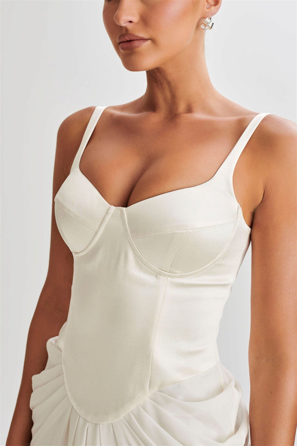 Leila Satin Corset Maxi Dress