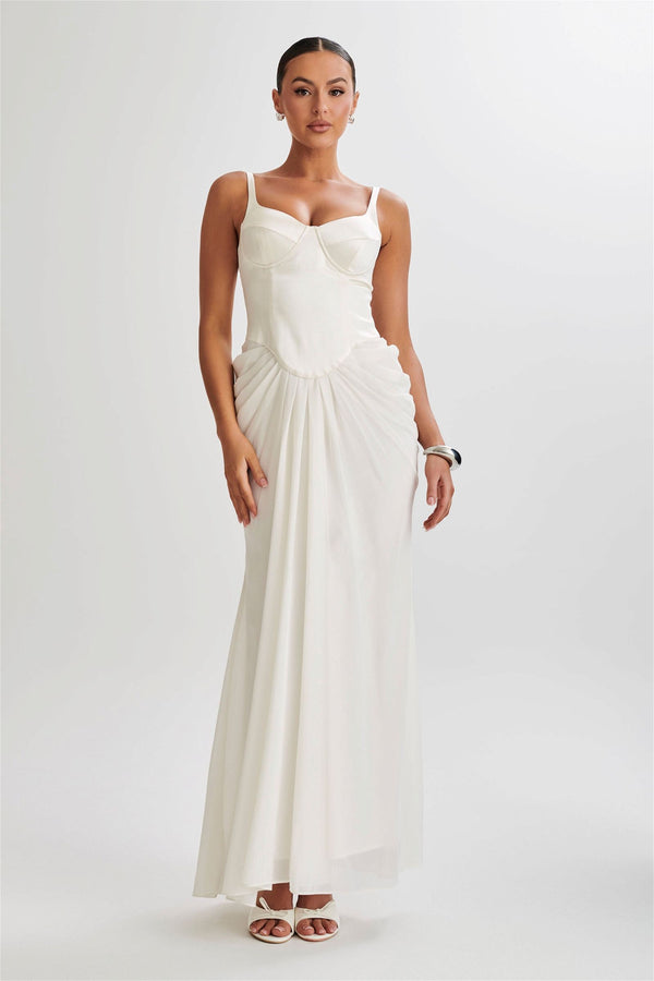 Leila Satin Corset Maxi Dress