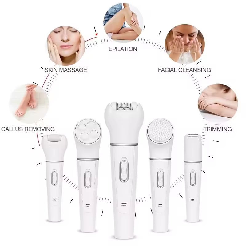 Kemie 5-in-1 Beauty Shaver - Easy Hair Removal, Best Self-Care Gift