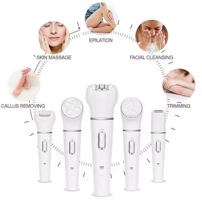 Kemie 5-in-1 Beauty Shaver - Easy Hair Removal, Best Self-Care Gift